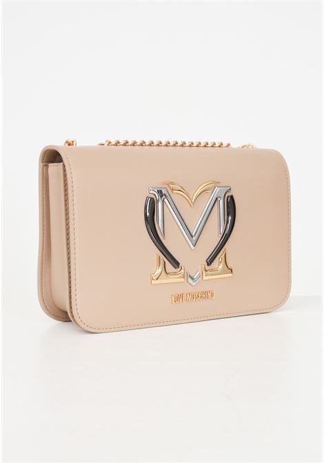 Borsa a tracolla beige da donna con logo LOVE MOSCHINO | JC4330PP0LKN0106